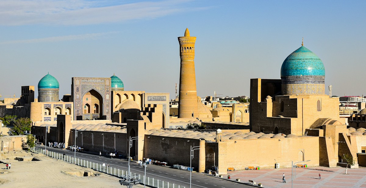 The minaret and old city of Bukhara